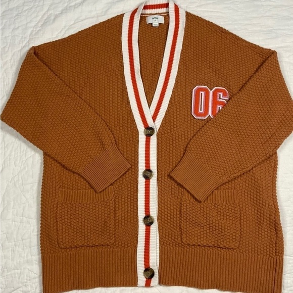 NWOT Aerie Varsity Cardigan Brown medium - Picture 12 of 14